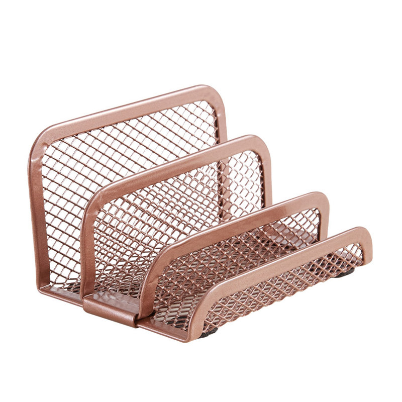 Adhrith Metal Desk Organiser Set, Rose Gold