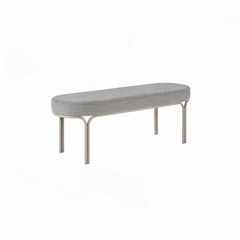 Chenille Upholstery Sleek  Bench