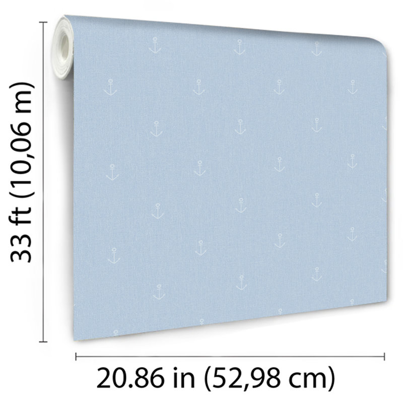 Papier peint Anchors Away, Bleu