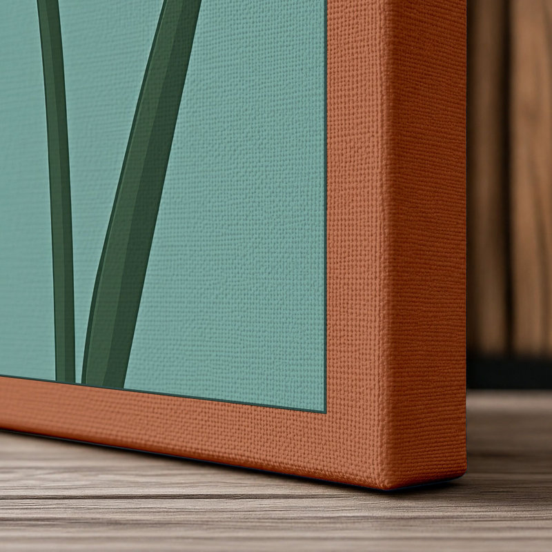 Golden Daffodil Botanical - Wrapped Canvas, 24x16 - 61.0 x 40.6 cm, Terracotta Border