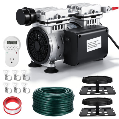 550W Powerful Motor 3/4 HP Pond Aerator Pump System Lake Aerator for Ponds up to 3 Acres 110V with 100ft Tubing Auto Shutoff, Overheat Protection Pond Aeration Pump for Water Oxygen Circulation