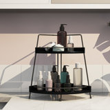 Bathroom Counter Organizer, 2 Tier Corner Bathroom Counter Organizer Wooden Vanity Organizer for Bathroom Organizers and Kitchen Storage Dresser Decoration