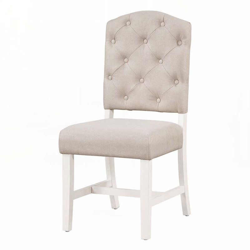 Ensemble de 4 chaises de salle à manger Retro, Blanc cassé, Blanc