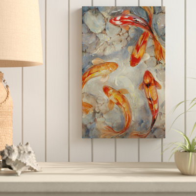 Vibrant Koi II - reproduction de peinture acrylique sur toile tendue