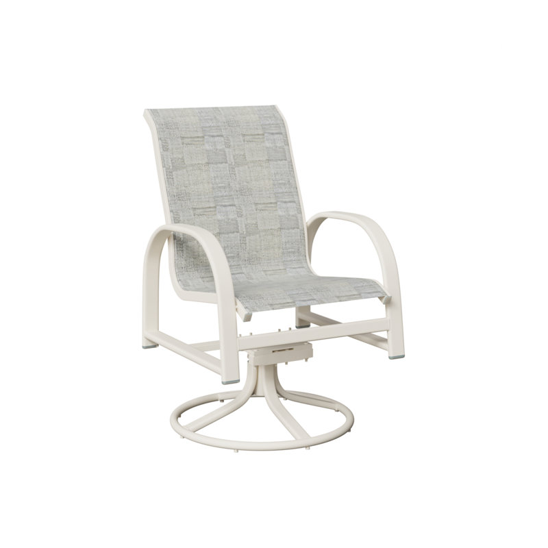 Chaise berçante pivotante en aluminium blanc mat Berlin, Solido Luxe, Blanc mat