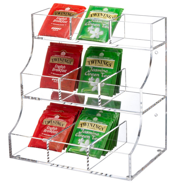 Tea Organizer for Tea Bags, 3 Tier Tea Organizer for Countertop can Holds  70 Tea Bags, Solid Wood Vertical Tea Bag Holder Storage for Drink Packet