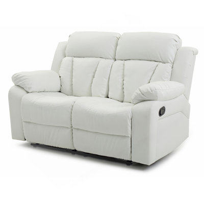 Glory Furniture Daria  Reclining Love Seat , WHITE