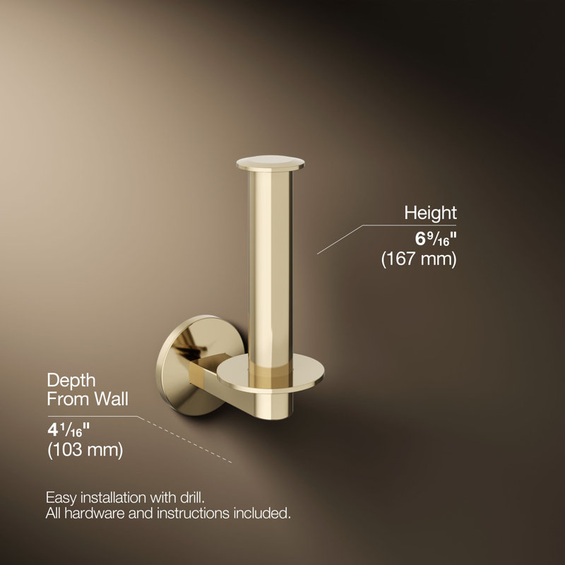 Components™ Vertical Toilet Tissue Holder, Gold