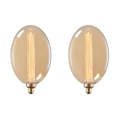 Ampoule décorative DEL B180 3,5 W, dimmable, 31 cm (12,2 po) de long, style Edison vintage, filament virtuel, verre ambré 2000 K, certifiée UL, culot E26