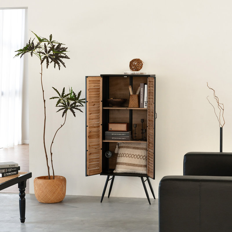 Armoire d'appoint 21 "* 55" avec volets en bois