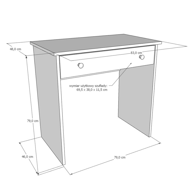 Kaci-Lea 83cm W Rectangular Writing Desk, Brown