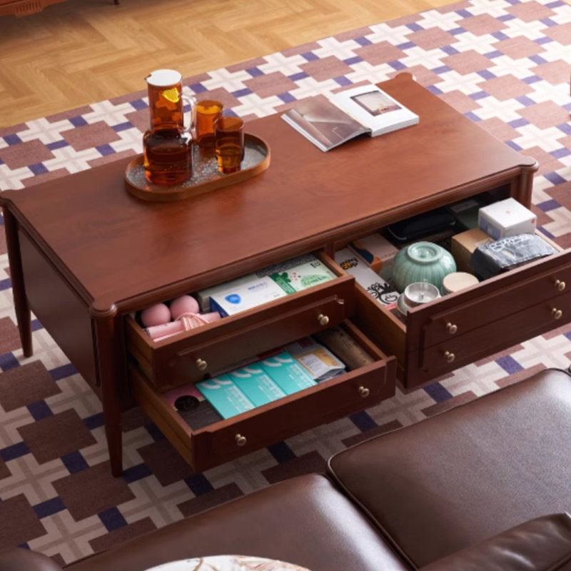 Retro style design sense solid wood coffee table