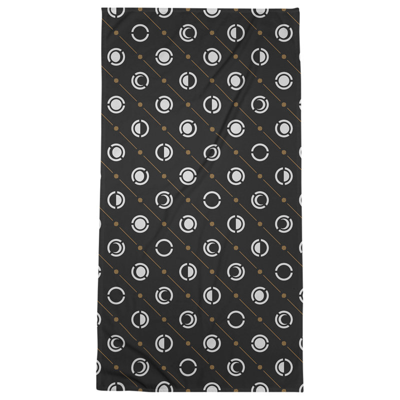 Serviette de bain Classic, Noir / gris / orange