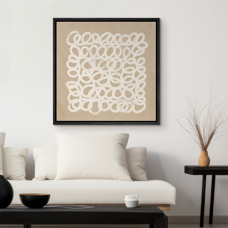 «Abstract Lines Tan Modern Neutral Contemporary», Noir, noir, noir, noir, H 24 po x l 24 po