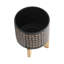 Pot de fleurs en grès et en bois sur pied - pot en céramique moderne avec base en bois surélevée, décoration élégante pour les espaces intérieurs, design durable et élégant pour la décoration intérieure contemporaine-1716605970-1716604329