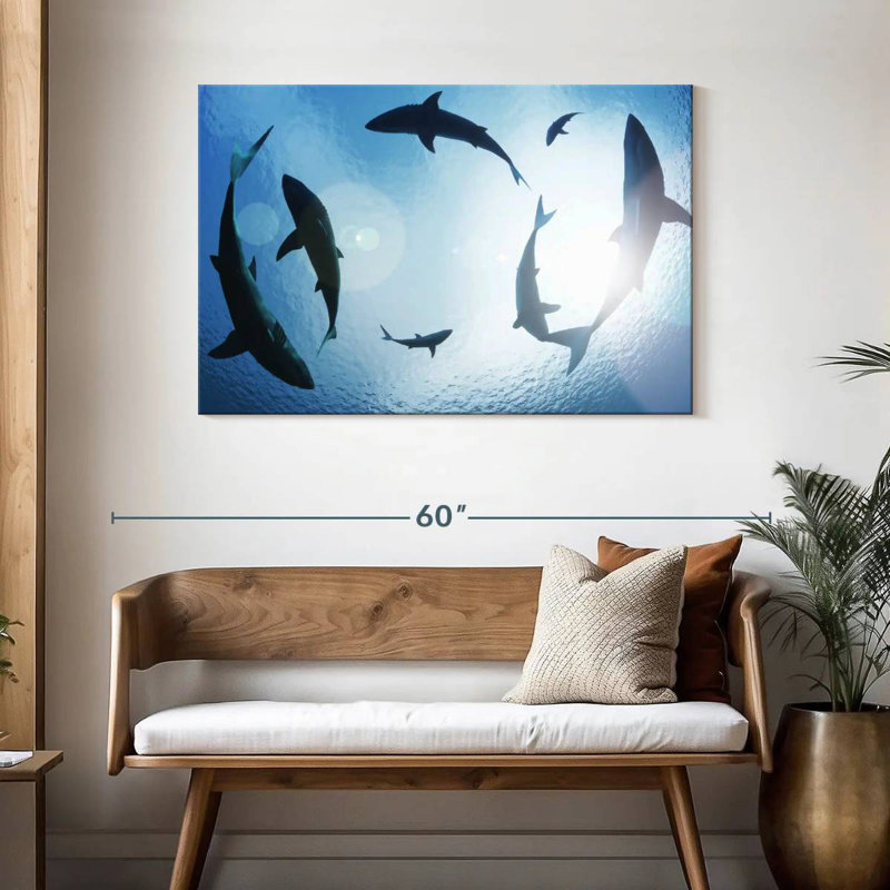 School Of Sharks, 30" H x 45" W