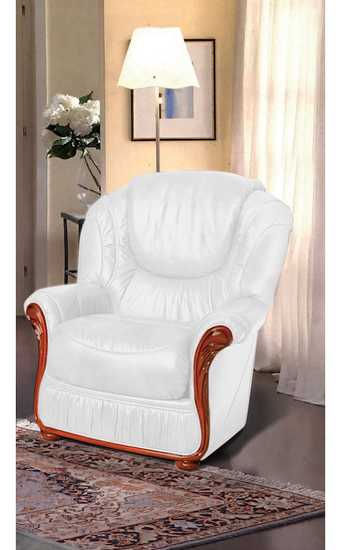 Kinzer Faux Leather Armchair, White