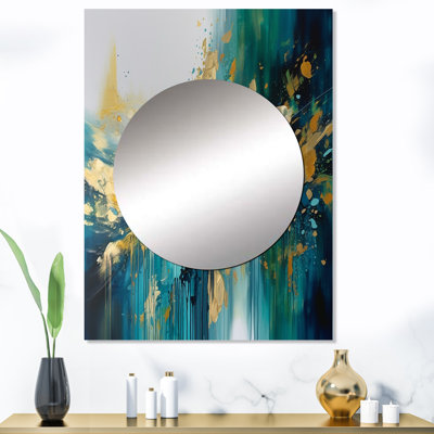 Lipski Golden Explosion Triangles IV - miroir décoratif géométrique, miroir mural moderne, impression d'art en métal