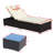 3-Piece Outdoor Patio Furniture Set Chaise Lounge With Glass Coffee Table, Adjustable Back And Feet-1064153194