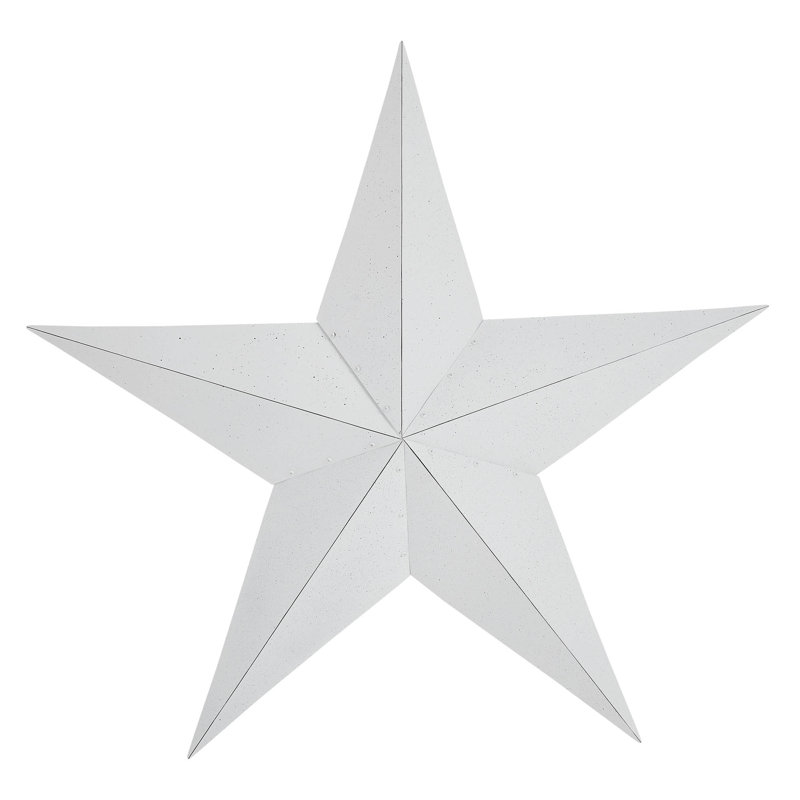 Étoile en métal festive, H 48 po x l 48 po x P 5,25 po, Noir / blanc