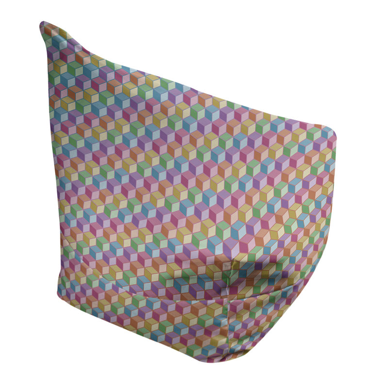 Sac de pois Kitterman, H 27 po x L 30 po x P 25 po, Pouf fauteuil, Bleuet des champs / mauve moyen / violet