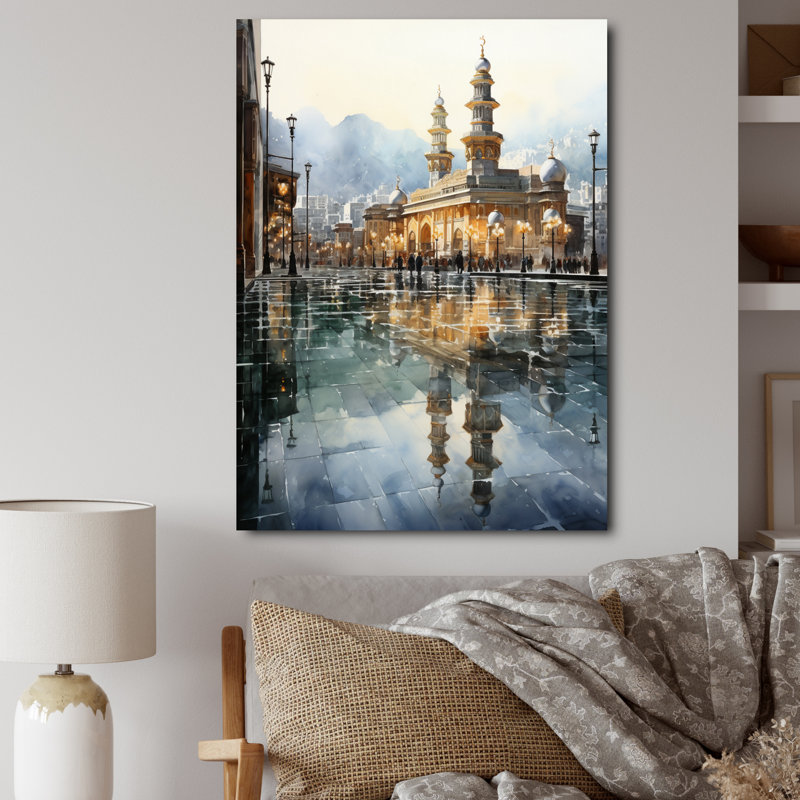 «Canereed Islam Art Kaaba Reflection II», reproduction d'art sur toile, H 40 po x l 30 po x P 1,5 po, Toile tendue