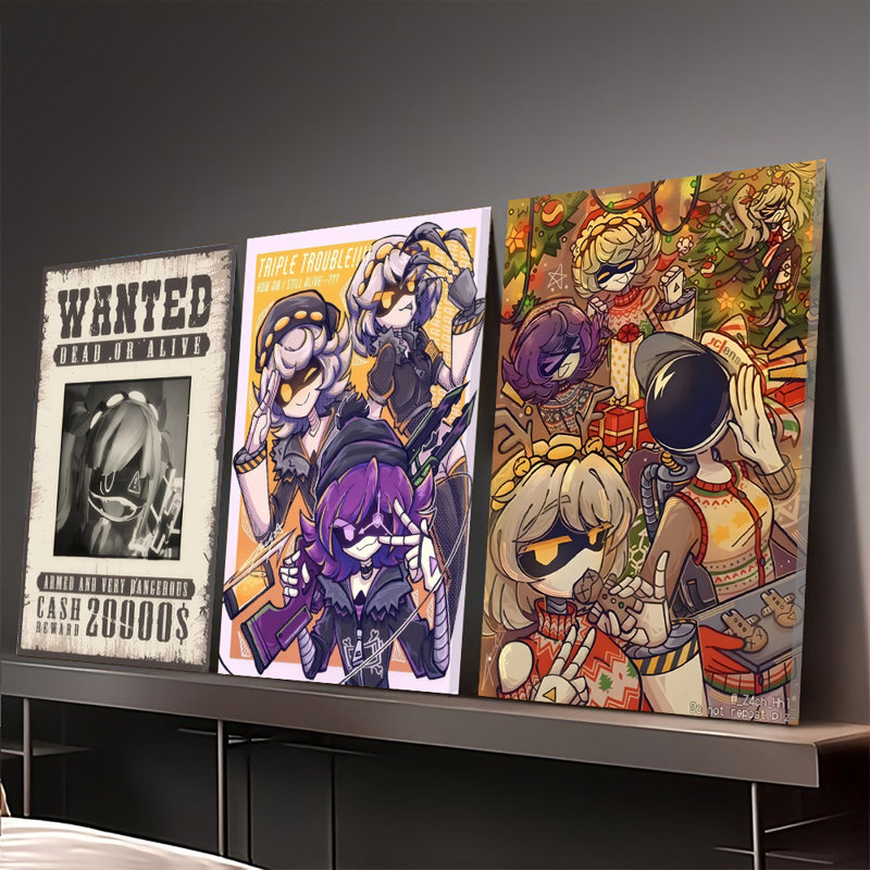 Ensemble de 3 affiches encadrées sur toile, thème animé - Impressions stylées de personnages de dessins animés pour la décoration de la maison, du salon, de la chambre ou du bureau - Cadeau parfait pour les passionnés de culture pop et les amateurs d'art - Décorations modernes et dynamiques