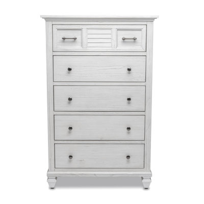 Surfside - 5 Drawer Chest - Weathered White Finish