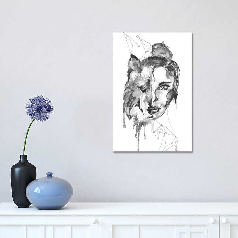 Wolf Woman by ANDA Design - Wrapped Canvas Gallery-Wrapped Canvas Giclée, 30.48 cm H x 45.72 cm W