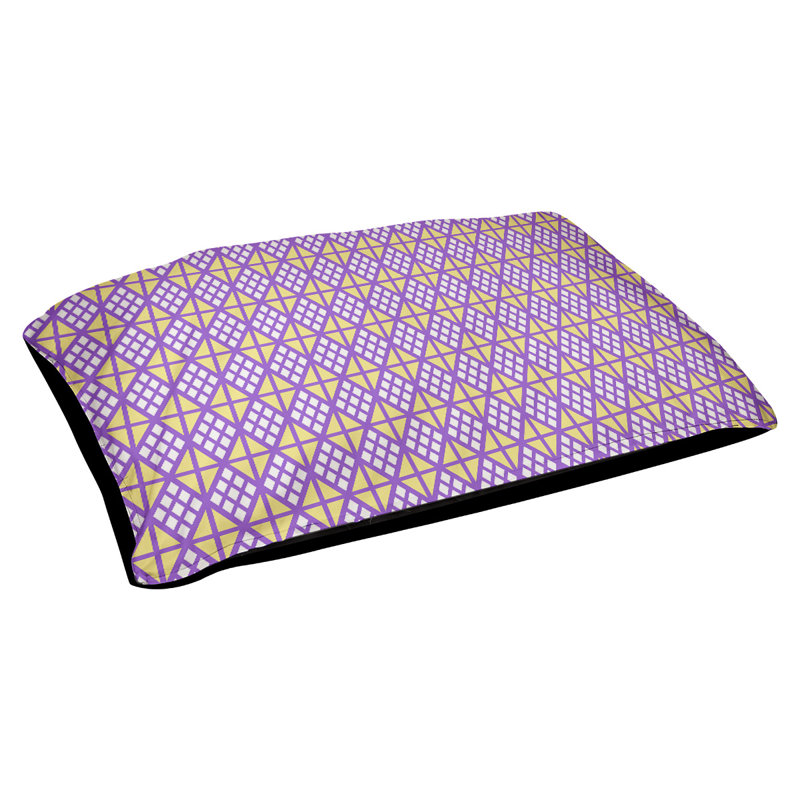 Coussin diamants Byrge, Grand (l 42,5 po x P 32,5 po x H 14 po), Mauve / jaune clair