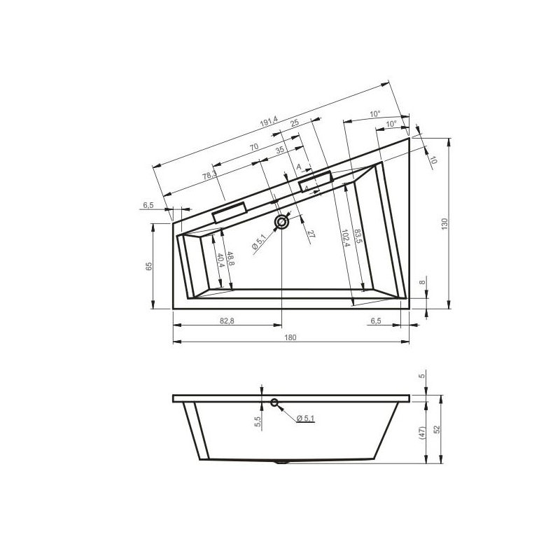 x Corner Soaking Acrylic Bathtub