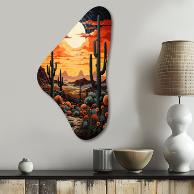 Marquard - Cactus Boomerang Shape Assymterical Metal Wall Art