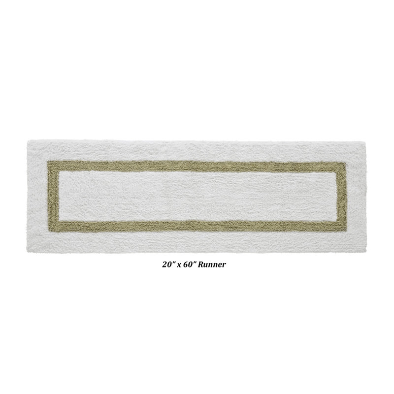 Widman 100% Cotton Tufted Reversible Bath Rug, Soft & Super Absorbent, Machine Washable Bathroom Rug, 20" x 60" Runner