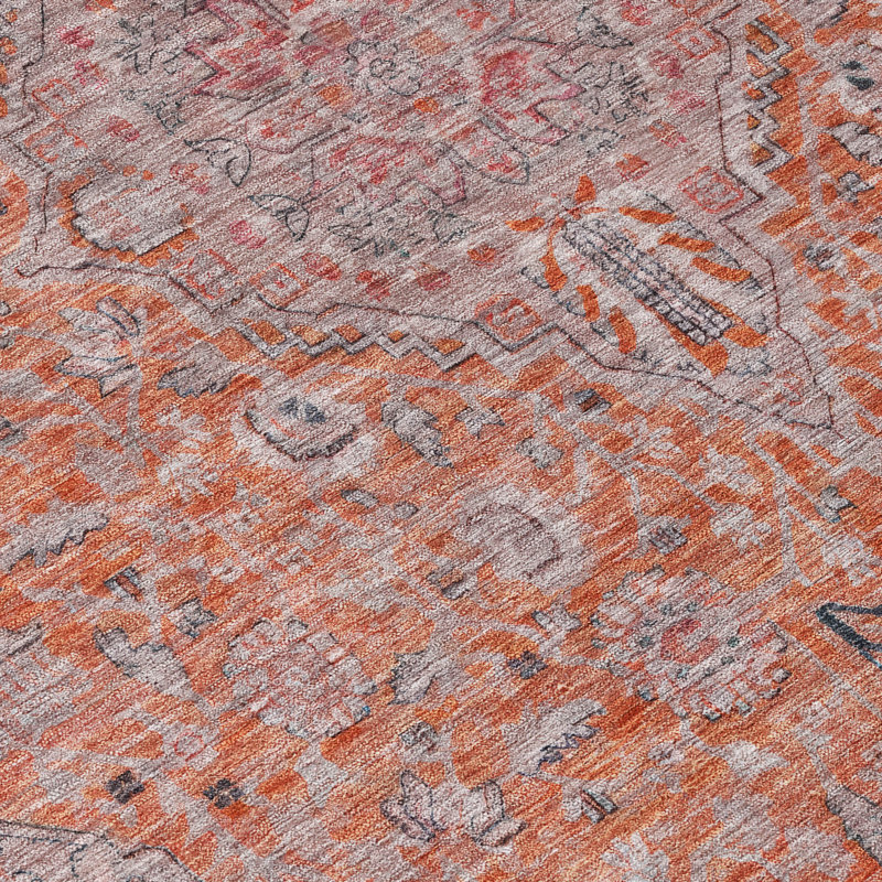 Tapis lavable intérieur / extérieur orange Vexira - LOOMlan, 10 pi x 14 pi