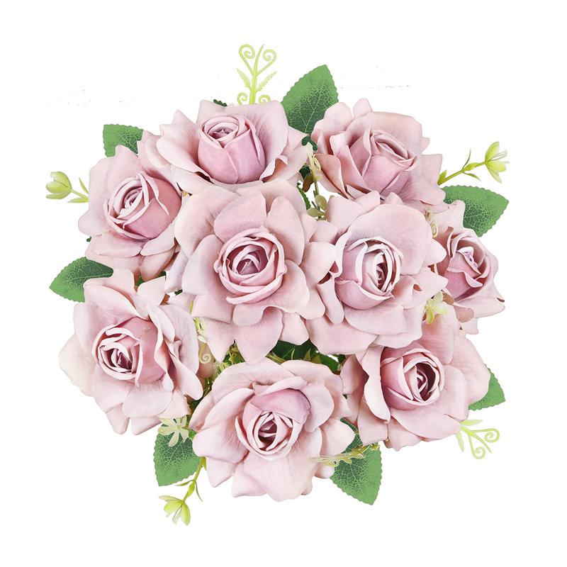 Bouquet de tiges de roses artificielles gardénia, Mauve cendré