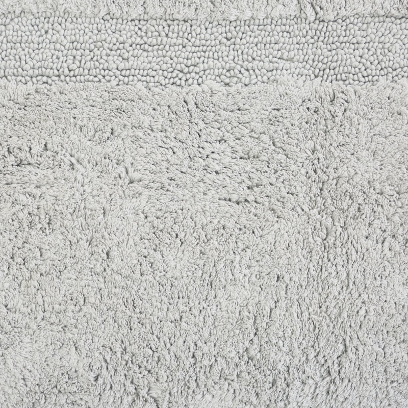 Tapis pour salle de bain en mélange de coton Fruggiero, Glacier