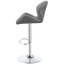 2 tabourets de bar réglables gris - hauteur de fabrication en métal avec entrée moderne et 2 repose-pieds confortables-2128292685