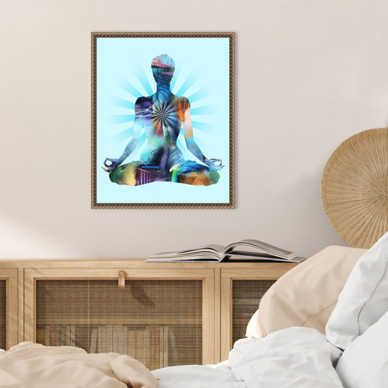 «Lotus Pose Moon» par Tim Parker, reproduction d'art sur toile encadrée, H 20 po x l 16 po