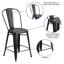Commercial Grade Distressed Metal Indoor-Outdoor Counter Height Stool with Back-1728823598-1728823573