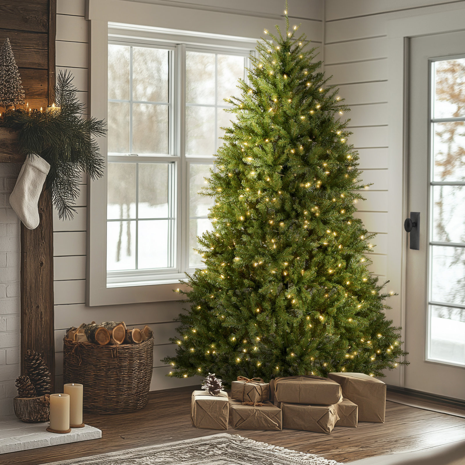 Dunhill Fir Tree with Clear Lights, 7', Clear/White Lights