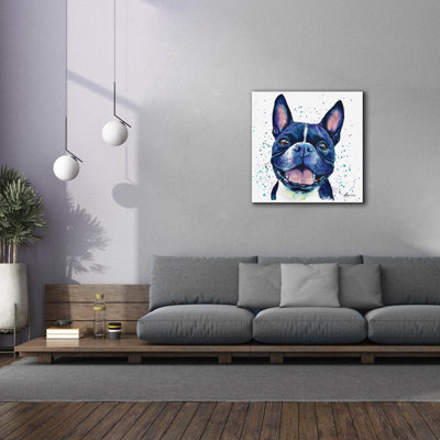 Art mural sur toile Winston Porter «Rainbow Dogs Boston Terrier» par Lindsay Kivi