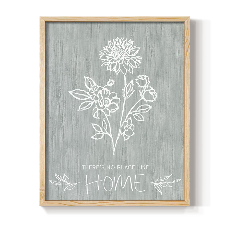 «No Place Like Home», reproduction encadrée en bois massif, Naturel, H 11 po x l 9 po