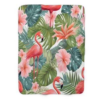 Flamants gracieuses - couverture Sherpa 1 pièce de qualité supérieure 0120