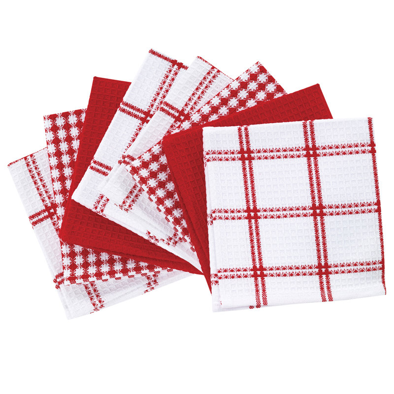 T-fal Flat Waffle Kitchen Dishcloth Set, Red