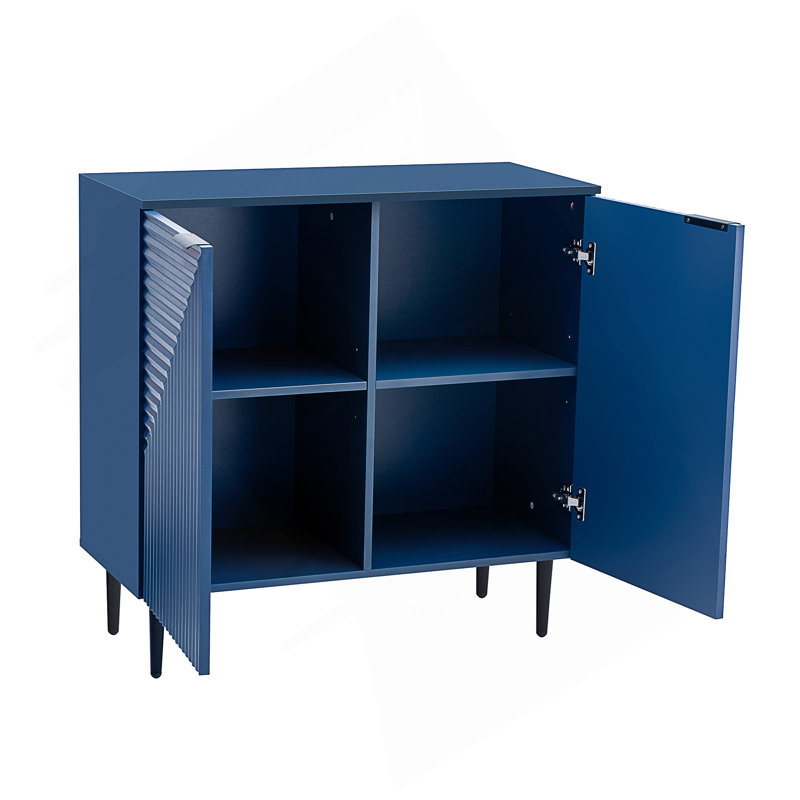 Armoire d'appoint moderne et minimaliste avec tablettes réglables, conception de porte géométrique élégante, grand espace de rangement pour tout décor