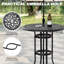 Table de bar en fonte d'aluminium avec plateau creux rétro et trou pour parasol