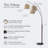 Trilage 84 in. Mid-Century Modern 3-Light Adjustable LED Floor Lamp with 3 Fabric Drum Shades-26907501