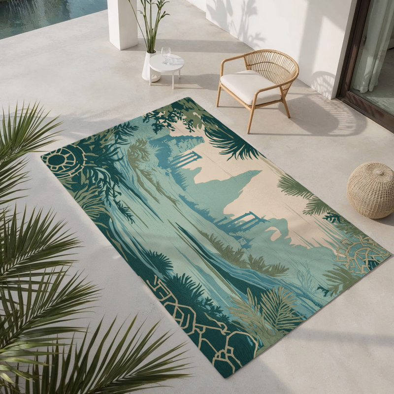 Forest Of Secrets Indoor And Outdoor Area Rug, Rectangle 1'6" x 2'6"