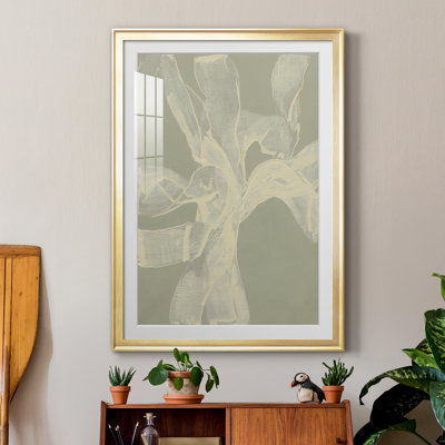 «White Ribbon On Celadon II», reproduction encadrée de qualité supérieure - prête à être accrochée