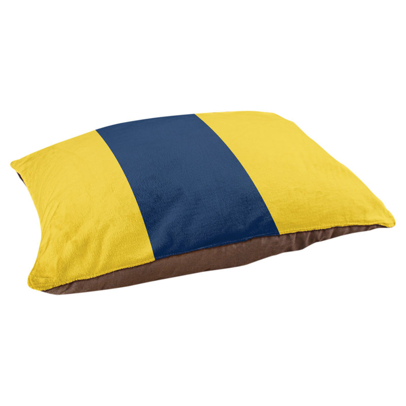 Coussin d'extérieur pour chien Florida Tribe, Medium (28" W x 18" D x 9.5" H), Yellow/Navy Blue/Yellow